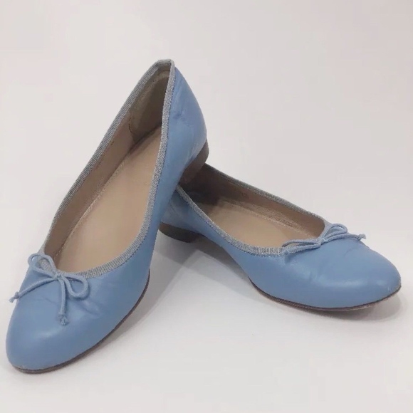 J. Crew Shoes - J. Crew Blue Kiki Ballet Flats Leather Size 5.5